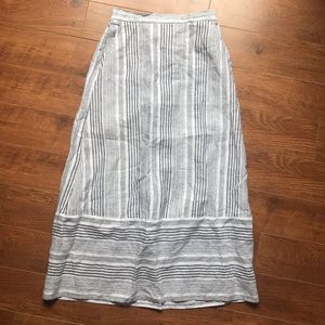 Striped linen maxi skirt